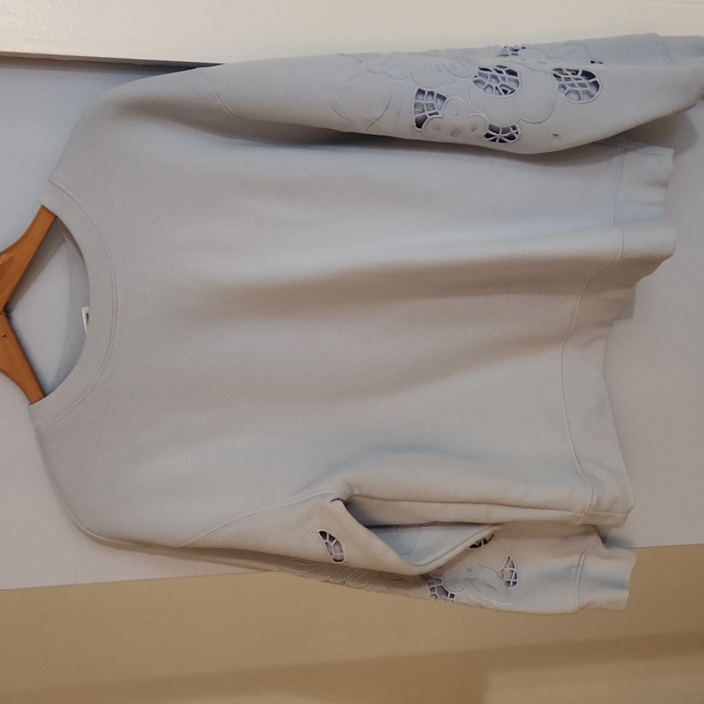 Relaxed Fit Light Blue Cut Out Sweatshirt